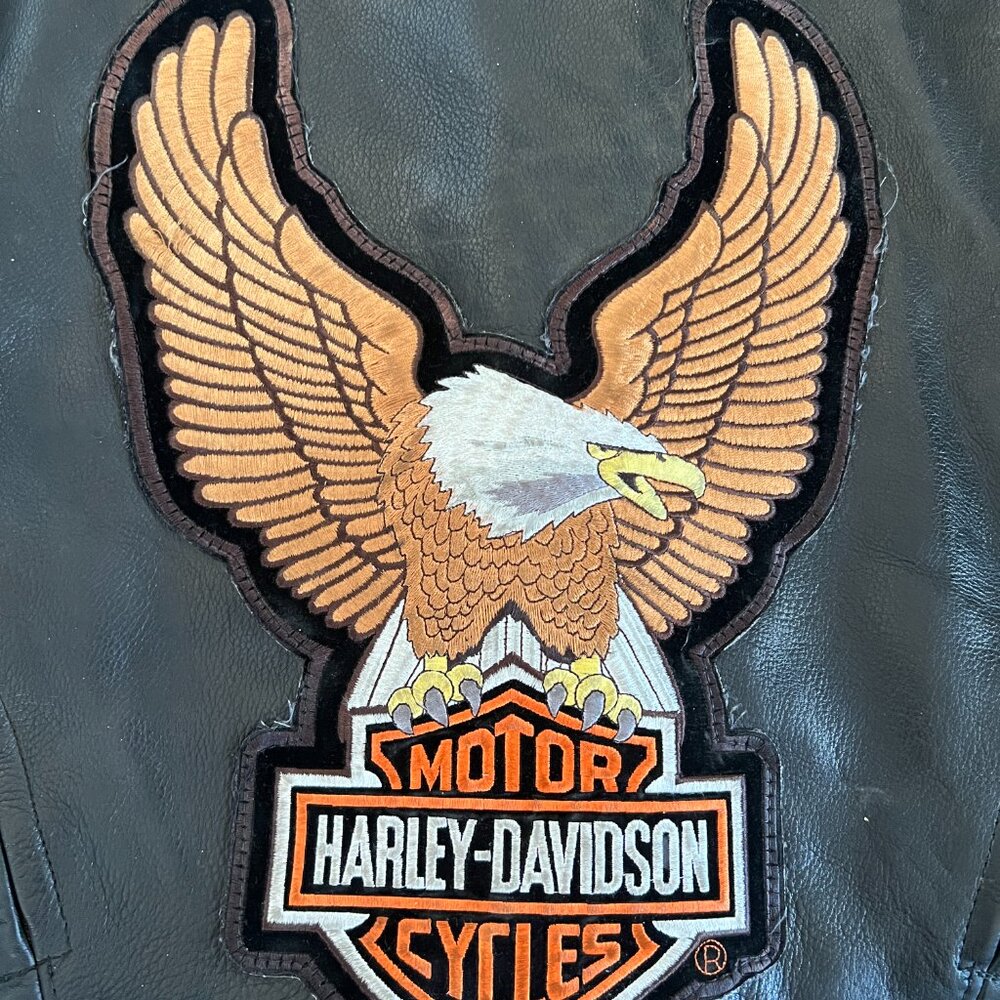 Leather Jacket, Harley Davidson Motorcycle, Fox Creek Leather Jacket - Picture 6 of 12